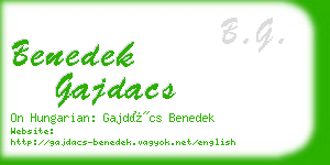 benedek gajdacs business card